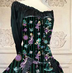 Green Alice in Wonderland Victorian Corset Gown - Made to Measure