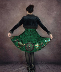 Green Steampunk Dress - Fun Dark Green Clockwork Dress