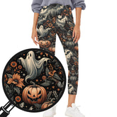 Halloween Spooky Yoga Leggings - High Waist, 3/4 Length with Pockets
