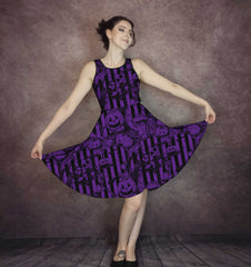 Nightmare B4 Christmas Halloween Dress - Purple Jack and Sally Dress
