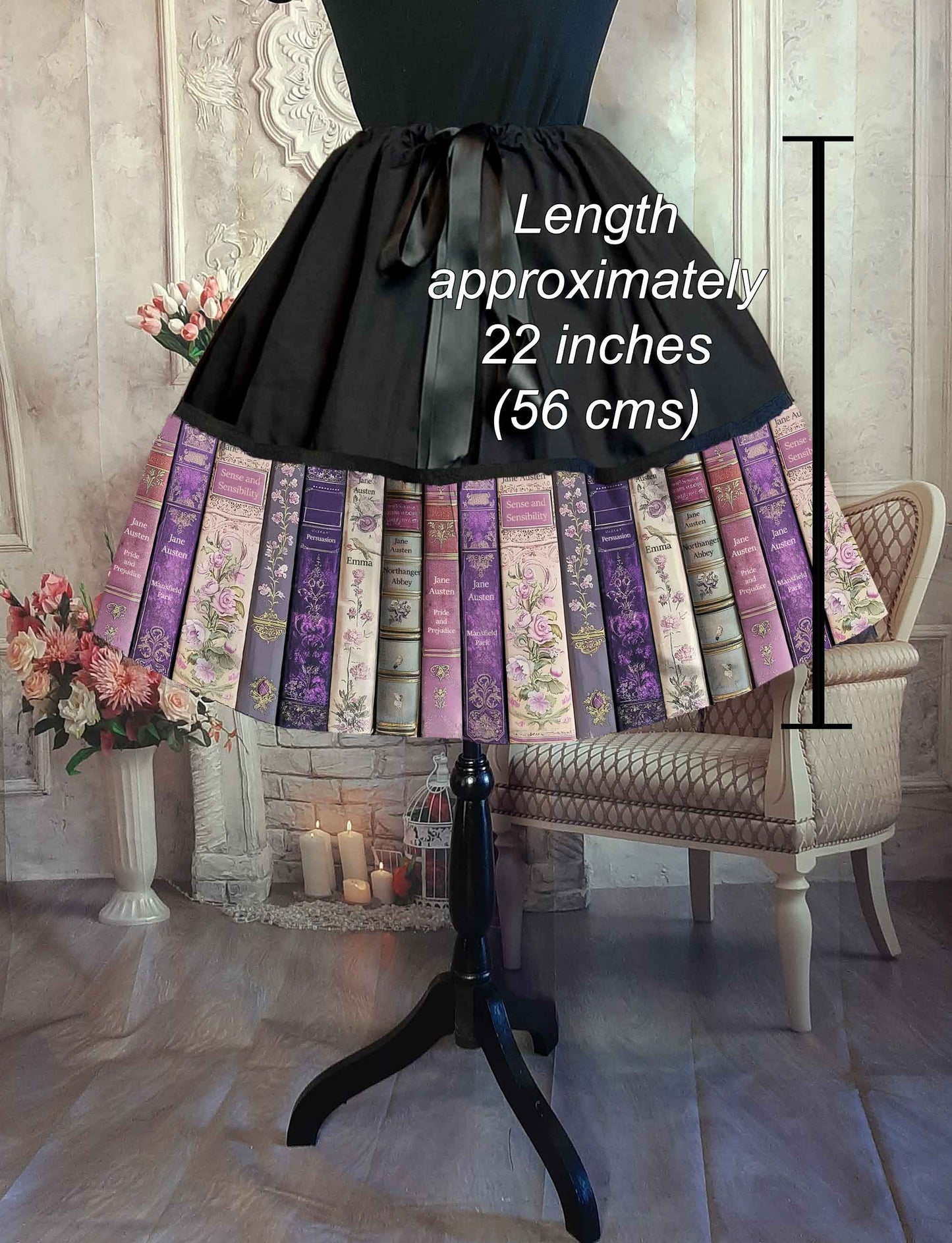 Jane Austen 50's Style Full Skirt - Literary Skirt - Plus Size Adustable