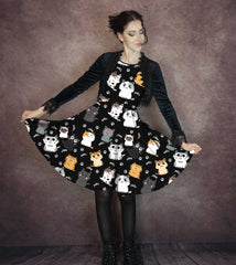 Kitty Cats Dress - Cute Cat Lover Dress - Cat Rescue Party Dress - Plus Size Friendly