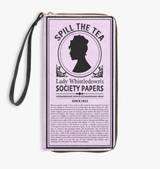 Lady Whistledown Wallet - Bridgerton Clutch Purse - Lavender