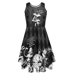 The Mad Hatter - Black and White Harlequin - We're All Mad Here - Plus Size Friendly