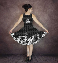 The Mad Hatter - Black and White Harlequin - We're All Mad Here - Plus Size Friendly