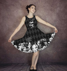 The Mad Hatter - Black and White Harlequin - We're All Mad Here - Plus Size Friendly