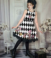 Mad Hatter Tea Party Dress - Plus Size Friendly Alice in Wonderland Costume (AAMH1)