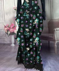 Mad Hatter Victorian Corset Ensemble - Green and Black Mad Hatter Costume