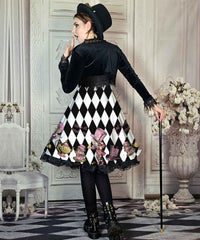 Mad Hatter Tea Party Dress - Plus Size Friendly Alice in Wonderland Costume (AAMH1)