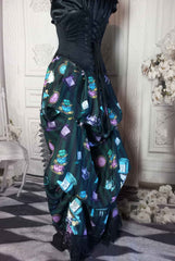 Mad Hatter Victorian Corset Ensemble - Green and Black Mad Hatter Costume