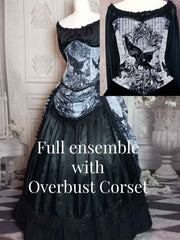 The Raven Corset Gown - Edgar Allan Poe Costume - Custom Victorian Raven Ensemble