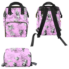 PINK ALICE in Wonderland QUOTES Diaper Bag