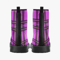 Pink Tartan Combat Boots