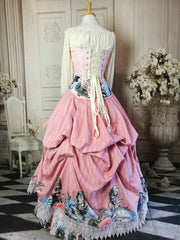 Alice in Wonderland Custom Pink Victorian Corset Gown - Custom fitted Alice in Wonderland Wedding or Prom Dress