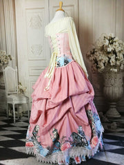 Alice in Wonderland Custom Pink Victorian Corset Gown - Custom fitted Alice in Wonderland Wedding or Prom Dress