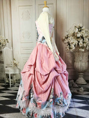 Alice in Wonderland Custom Pink Victorian Corset Gown - Custom fitted Alice in Wonderland Wedding or Prom Dress