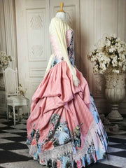 Alice in Wonderland Custom Pink Victorian Corset Gown - Custom fitted Alice in Wonderland Wedding or Prom Dress