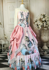 Alice in Wonderland Custom Pink Victorian Corset Gown - Custom fitted Alice in Wonderland Wedding or Prom Dress