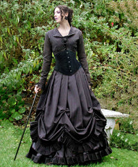 The Governess - Gothic Pinstripe Victorian Wedding Ensemble