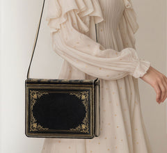 Black and Gold Vintage Book Purse – Literary Shoulder Bag