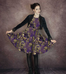 Purple Steampunk Festival Dress, Purple Gothic Dress