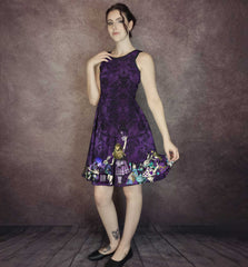Alice in Wonderland Purple Party Dress - Plus Size Friendly - Thicker Fabric Style