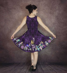 Alice in Wonderland Purple Party Dress - Plus Size Friendly - Thicker Fabric Style