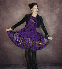 Purple Steampunk Fun Dress - Clockwork Purple Dress