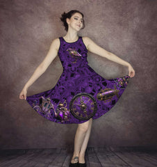 Purple Steampunk Fun Dress - Clockwork Purple Dress