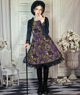 Purple Steampunk Dress, Plus Size Friendly Gothic Dress