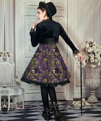 Purple Steampunk Dress, Plus Size Friendly Gothic Dress