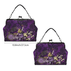 Alice in Wonderland Kisslock Purse – Vintage Style Purple Handbag