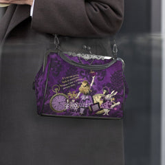 Alice in Wonderland Kisslock Purse – Vintage Style Purple Handbag