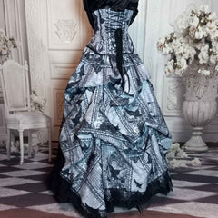 The Raven Corset Gown - Edgar Allan Poe Costume - Custom Victorian Raven Ensemble