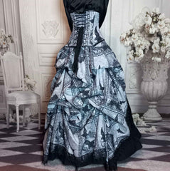 The Raven Corset Gown - Edgar Allan Poe Costume - Custom Victorian Raven Ensemble