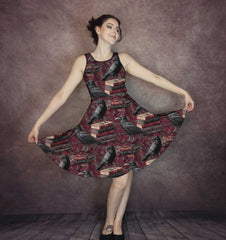 The Raven and Vintage Books Gothic Dress - Nevermore Plus Size Friendly Dress