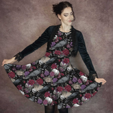 Ravens and Roses Gothic Dress - Plus Size Friendly Halloween dress