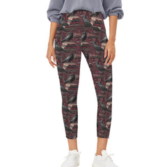 Ravens and Books - Gothic Leggings - Nevermore Halloween Leggings with Pockets