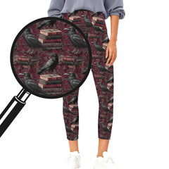 Ravens and Books - Gothic Leggings - Nevermore Halloween Leggings with Pockets
