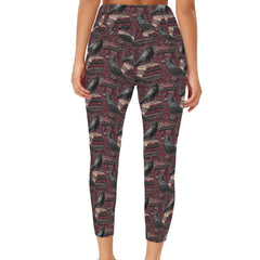 Ravens and Books - Gothic Leggings - Nevermore Halloween Leggings with Pockets