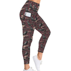 Ravens and Books - Gothic Leggings - Nevermore Halloween Leggings with Pockets