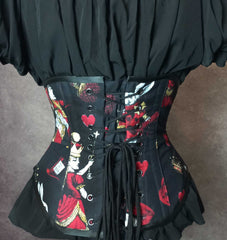 Alice in Wonderland - Queen of Hearts Underbust Corset - Made to Measure - Suitable for Plus Sizes