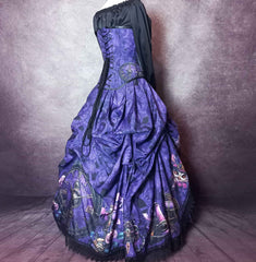Purple Steampunk Clockwork Corset Gown - Made to Measure, Plus Size Friendly