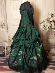 Bottle Green Steampunk Clockwork Corset Gown - Made to Measure, Plus Size Friendly