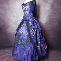 Purple Steampunk Clockwork Corset Gown - Made to Measure, Plus Size Friendly