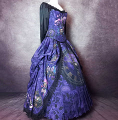 Purple Steampunk Clockwork Corset Gown - Made to Measure, Plus Size Friendly