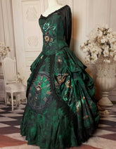 Bottle Green Steampunk Clockwork Corset Gown - Made to Measure, Plus Size Friendly