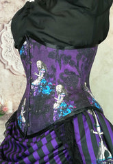 Alice in Wonderland - Purple Gothic Underbust Corset - Plus Size Friendly - Handmade in Australia