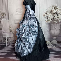 The Raven Corset Gown - Edgar Allan Poe Costume - Custom Victorian Raven Ensemble