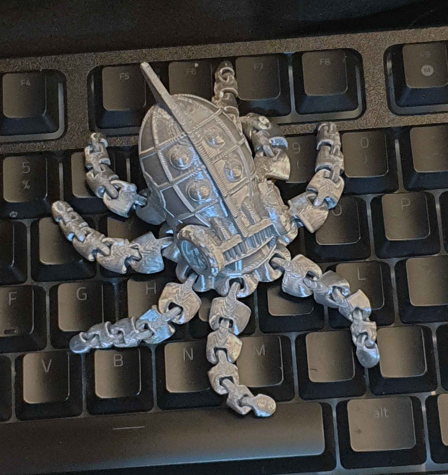 Steampunk Octopus - Fun Desk Ornament - Interactive Fidget Gadget - Steampunk Articulated Octopus